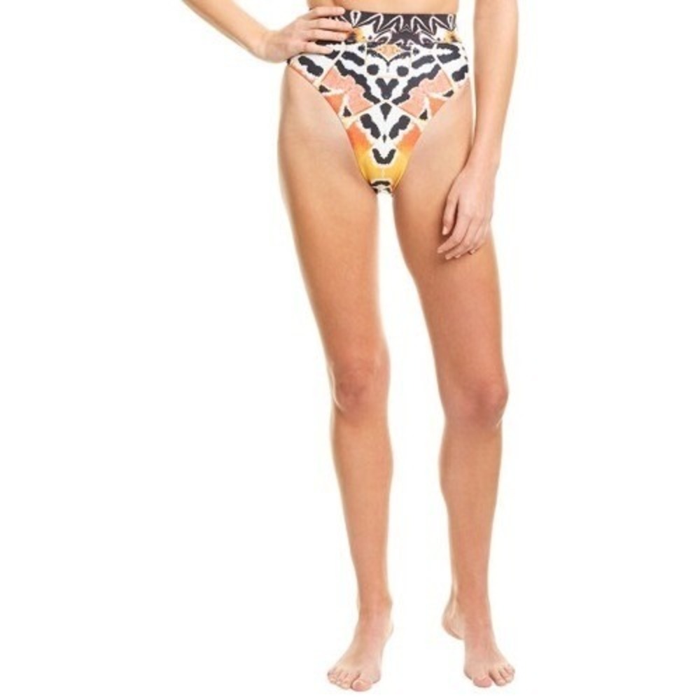 Andrea Iyamah NEW Zibari High-waist Bikini Bottom In Multi Size XXXL